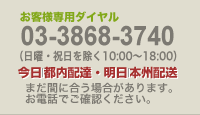 お客様専用ダイヤル 03-5907-5837(日曜・祝日を除く 10:00 ~18:00)|花の全国配送のことなら何なりとお問合せください。
